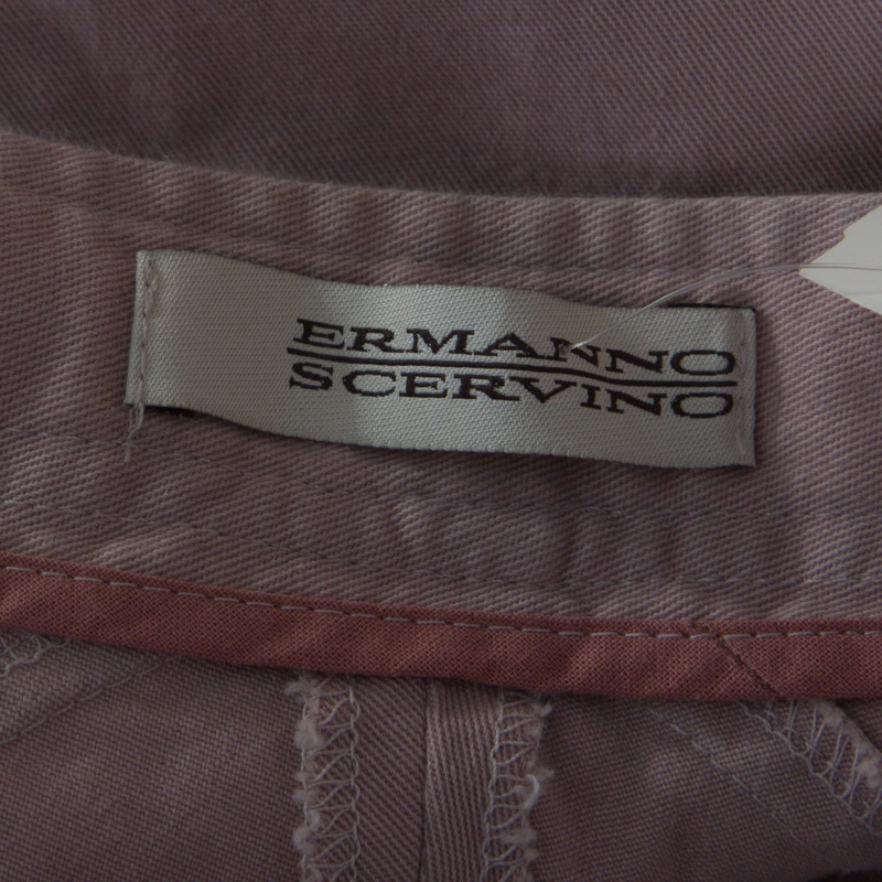 Pre-owned Ermanno Scervino Lavender Cotton Stretch Twill Tapered Trousers M In Purple