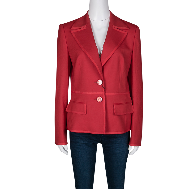 

Escada Red Wool Tailored Blazer