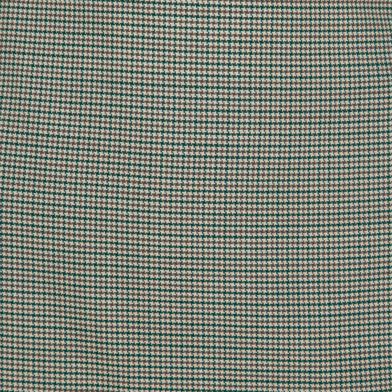 Pre-owned Escada Green And White Mini Houndstooth Pattern Wool Rowena Pencil Skirt L