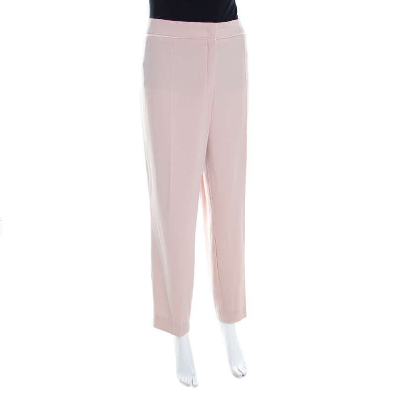 

Escada Blush Pink Crepe Tapered Tressas Trousers