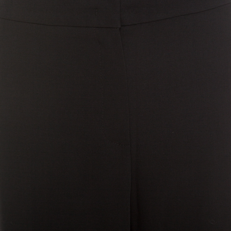 Pre-owned Escada Black Wool Crepe High Waist Tovah Trousers M