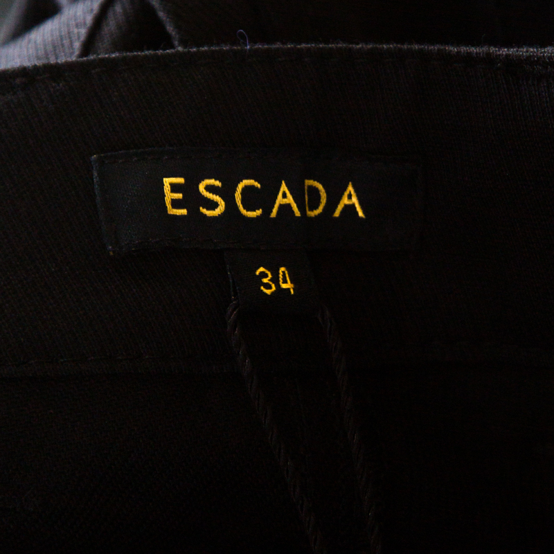 Pre-owned Escada Black Stretch Denim Teresa Straight Leg Jeans S