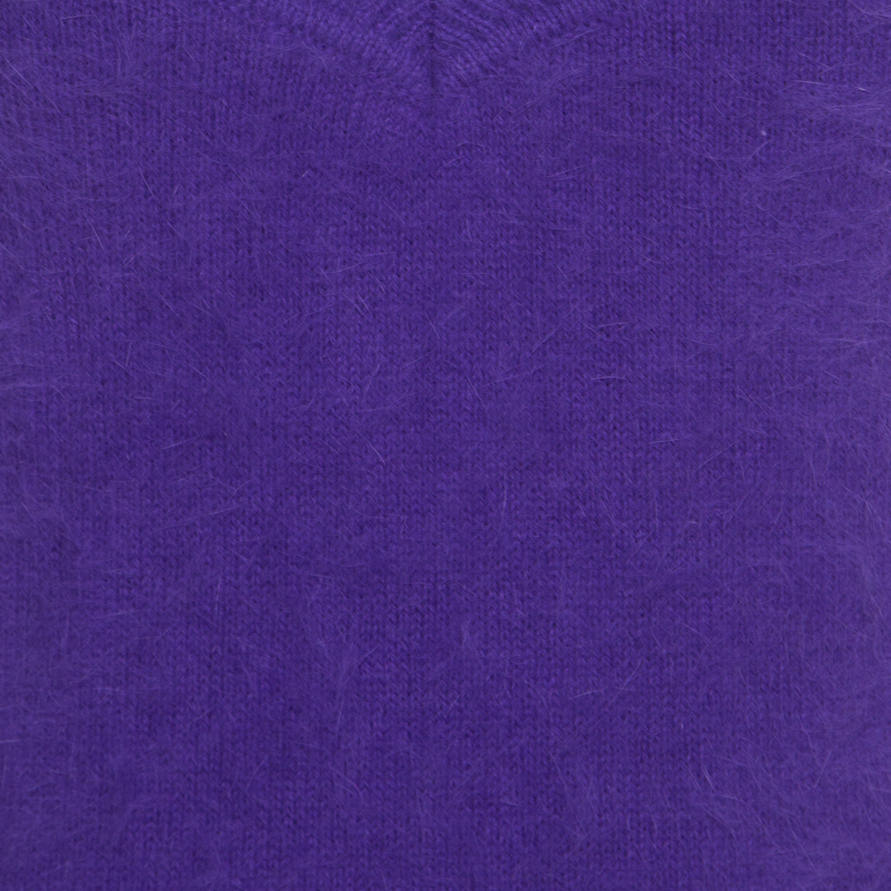 Pre-owned Escada Purple Angora Rib Knit Silk Lined Fuzzy Tank Top M