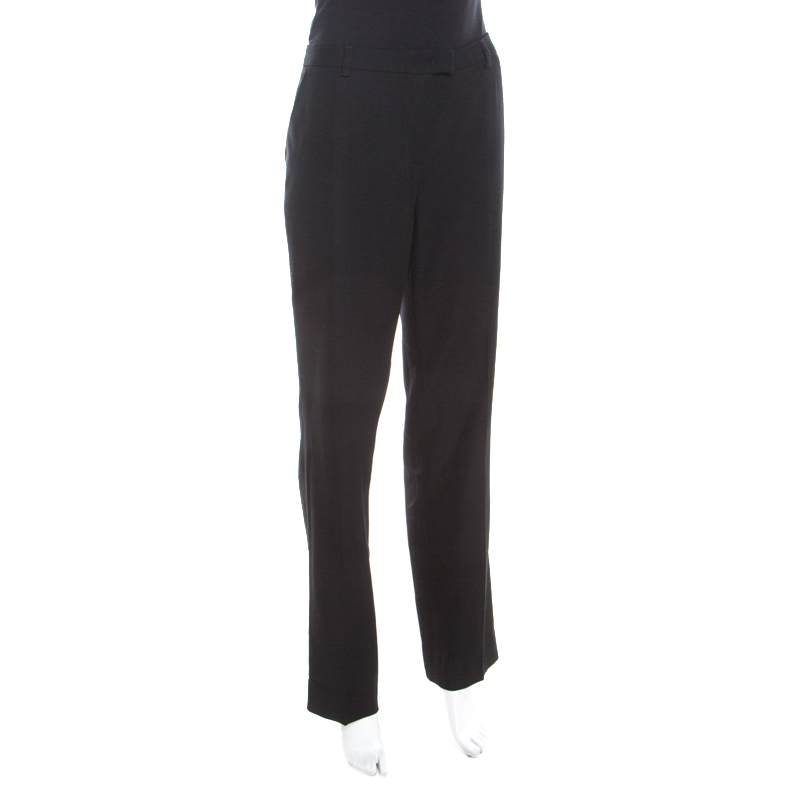 

Escada Black Wool High Waist Tailored Trousers