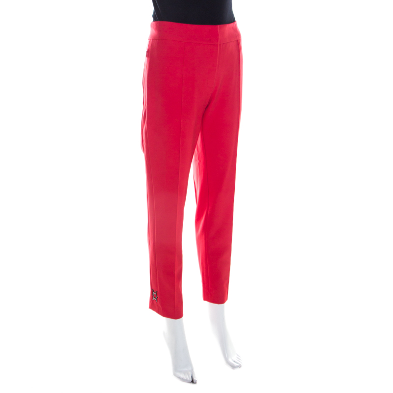 

Escada Tivoli Orange Crepe Stretch Tapered Tineka Trousers