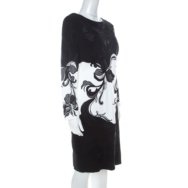 

Escada Monochrome Floral Embroidered Daby Shift Dress, Multicolor