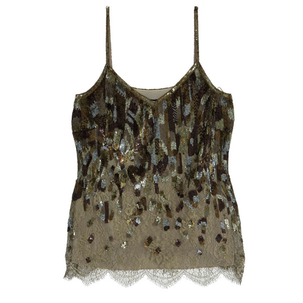 Escada Embellished Strapless Top M