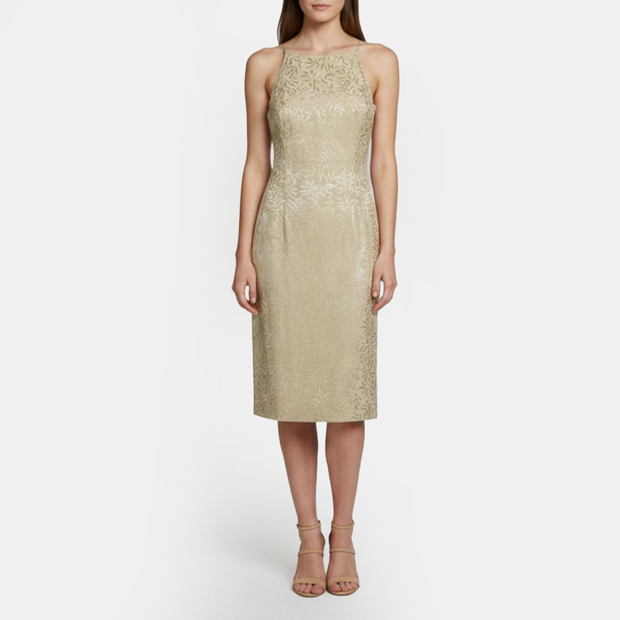 

Escada Margaretha Ley Beige Jacquard Halter Neck Long Dress M