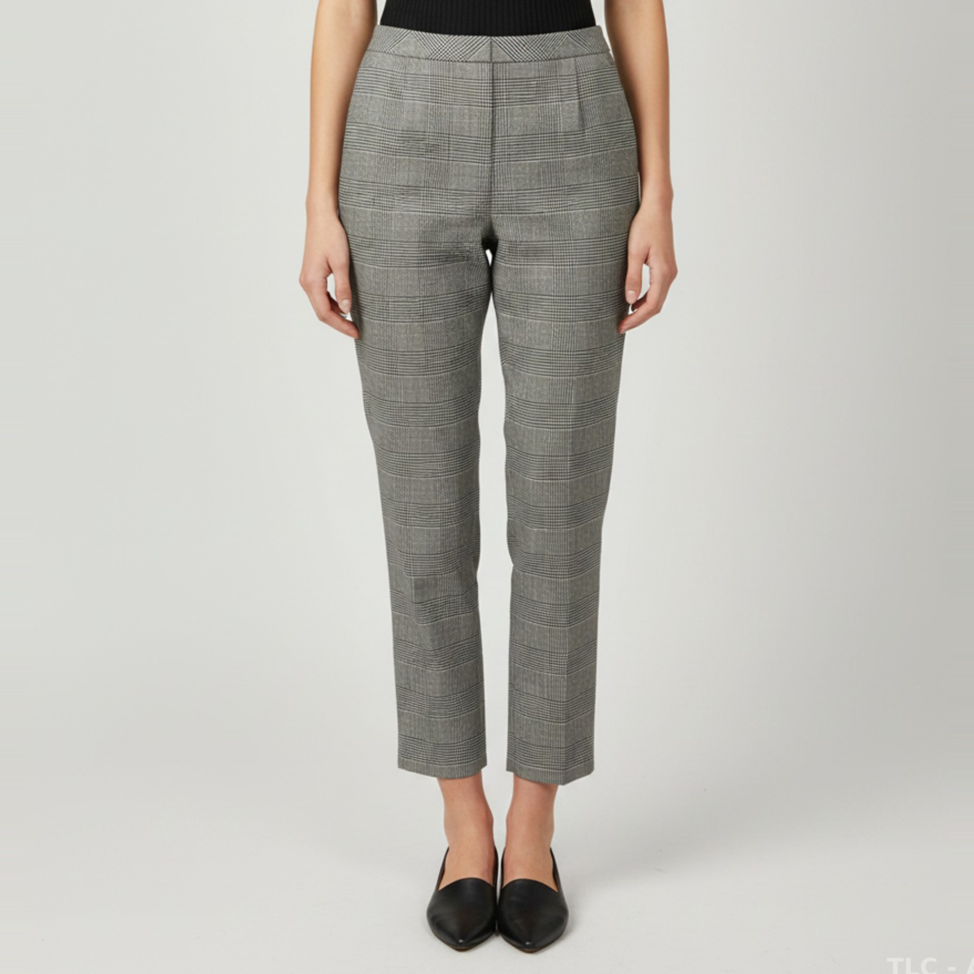 

Escada Grey Houndstooth Checked Wool Blend Trousers S