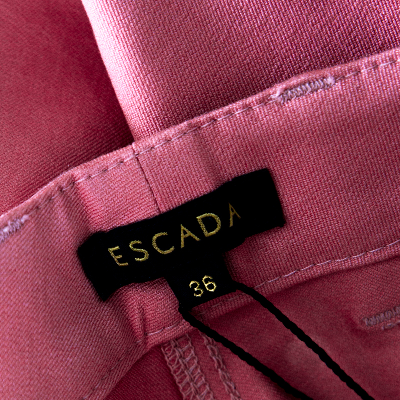Pre-owned Escada Framboise Pink Stretch Denim High Rise Straight Leg Tessa Jeans M