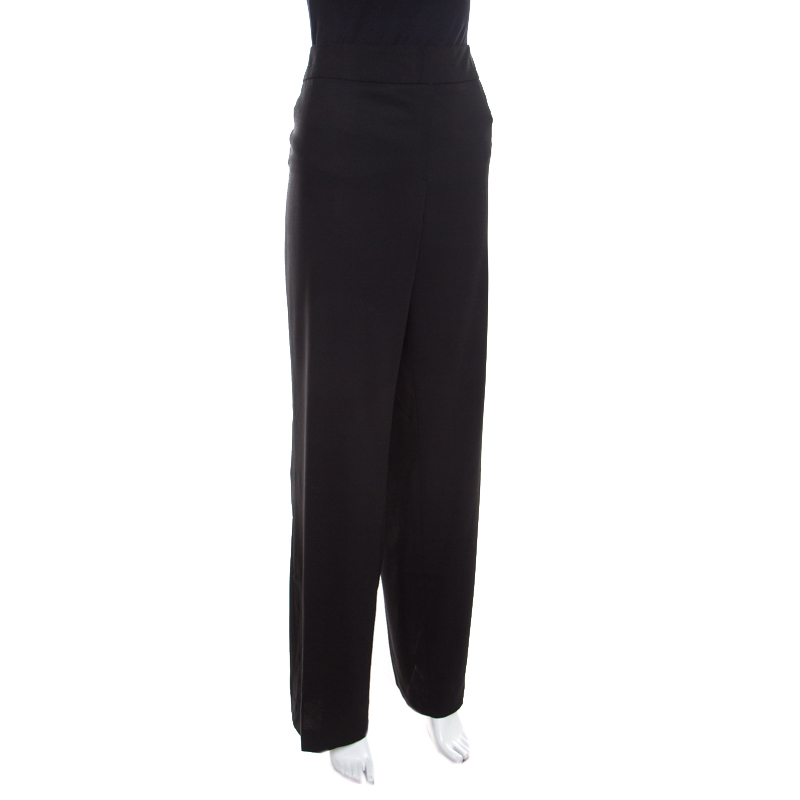 

Escada Black Textured Wool and Silk High Waist Tanja Trousers