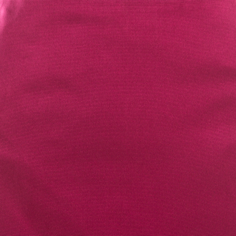 Pre-owned Escada Pink Silk Satin Slit Detail Pencil Skirt L