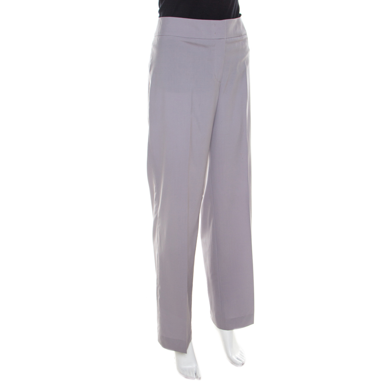 

Escada Shadow Grey Wool Straight Fit Tanja Trousers