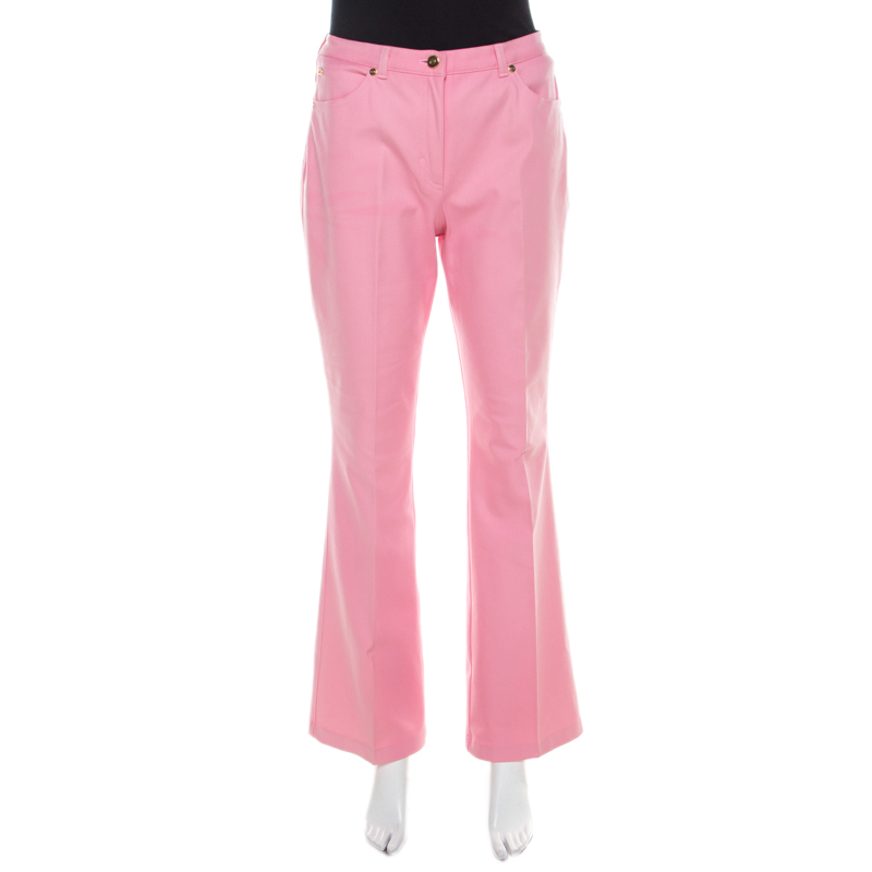 

Escada Pink Cotton Twill Denim High Waist Flared Jeans