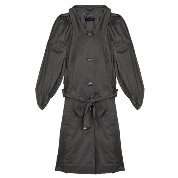 Pre Owned Escada Puff Sleeves Polyester Trench Coat S