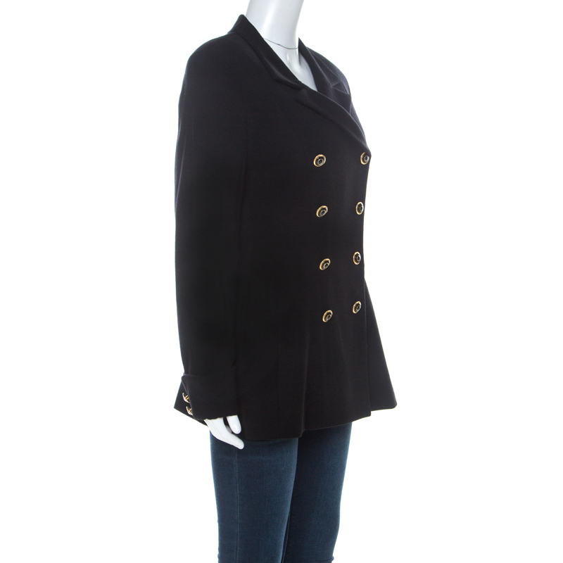 

Escada by Margaretha Ley Vintage Black Wool Double Breasted Jacket