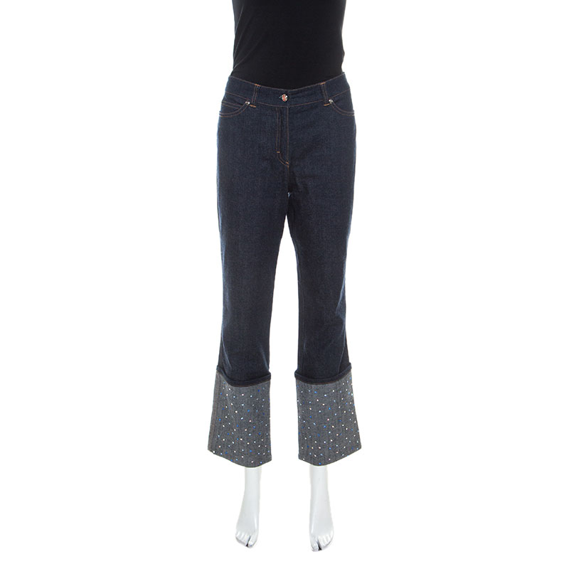 embellished hem jeans