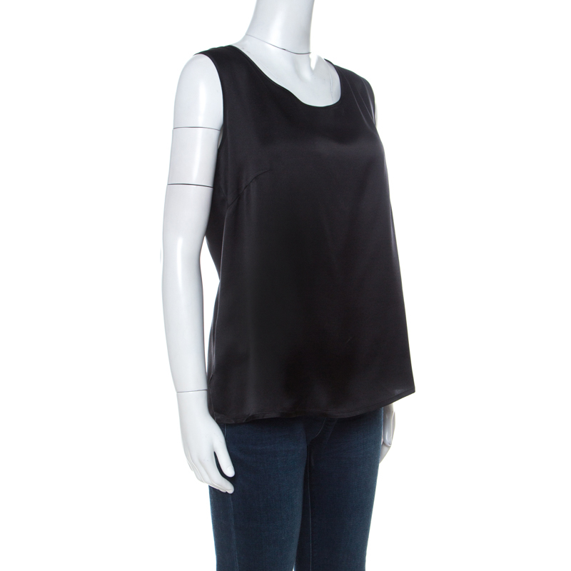 

Escada Black Silk Sleeveless Tank Top