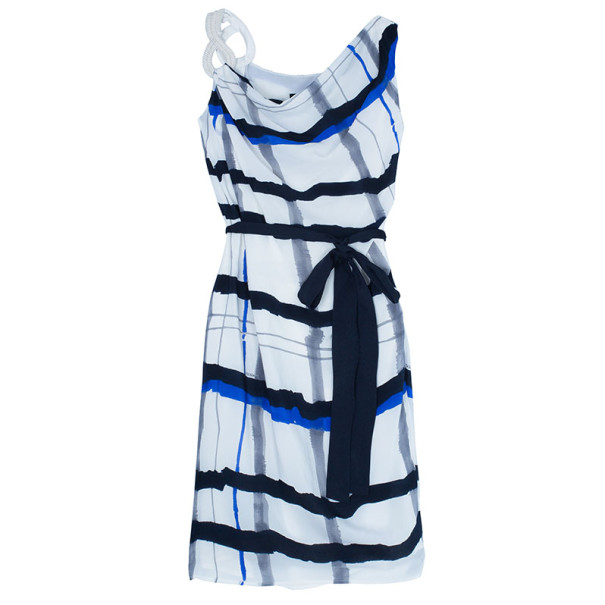 Pre Owned Escada Doutzen Silk Printed Dress XS