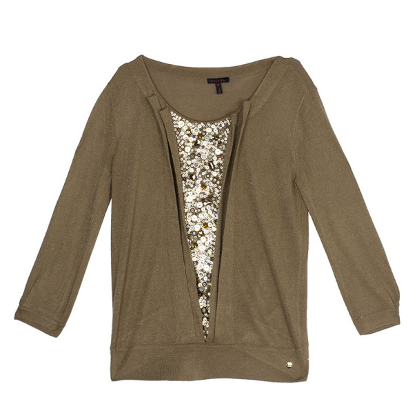 Pre Owned Escada Brown Sequin Top S