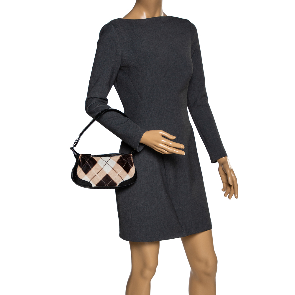 

Escada Black/Multicolor Calfhair and Leather Shoulder Bag