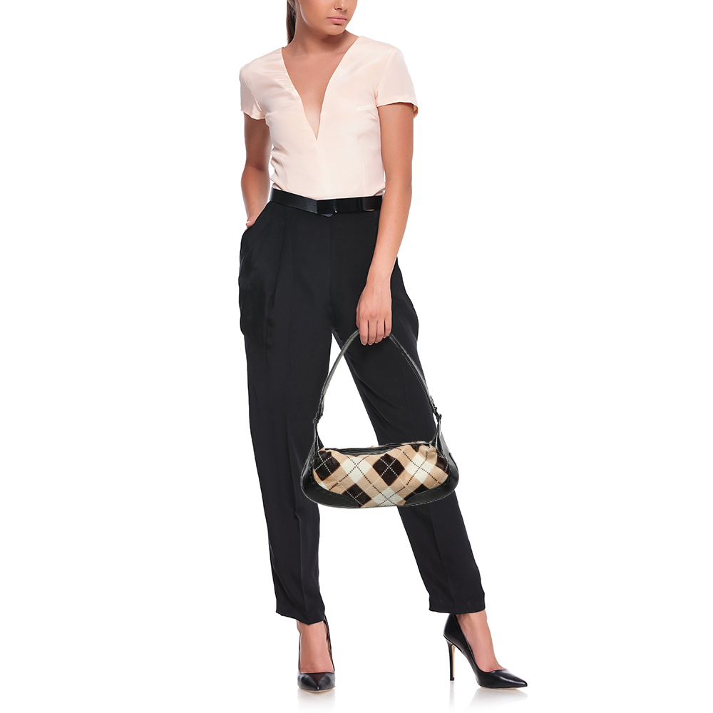 

Escada Black/Multicolor Calfhair And Leather Shoulder Bag