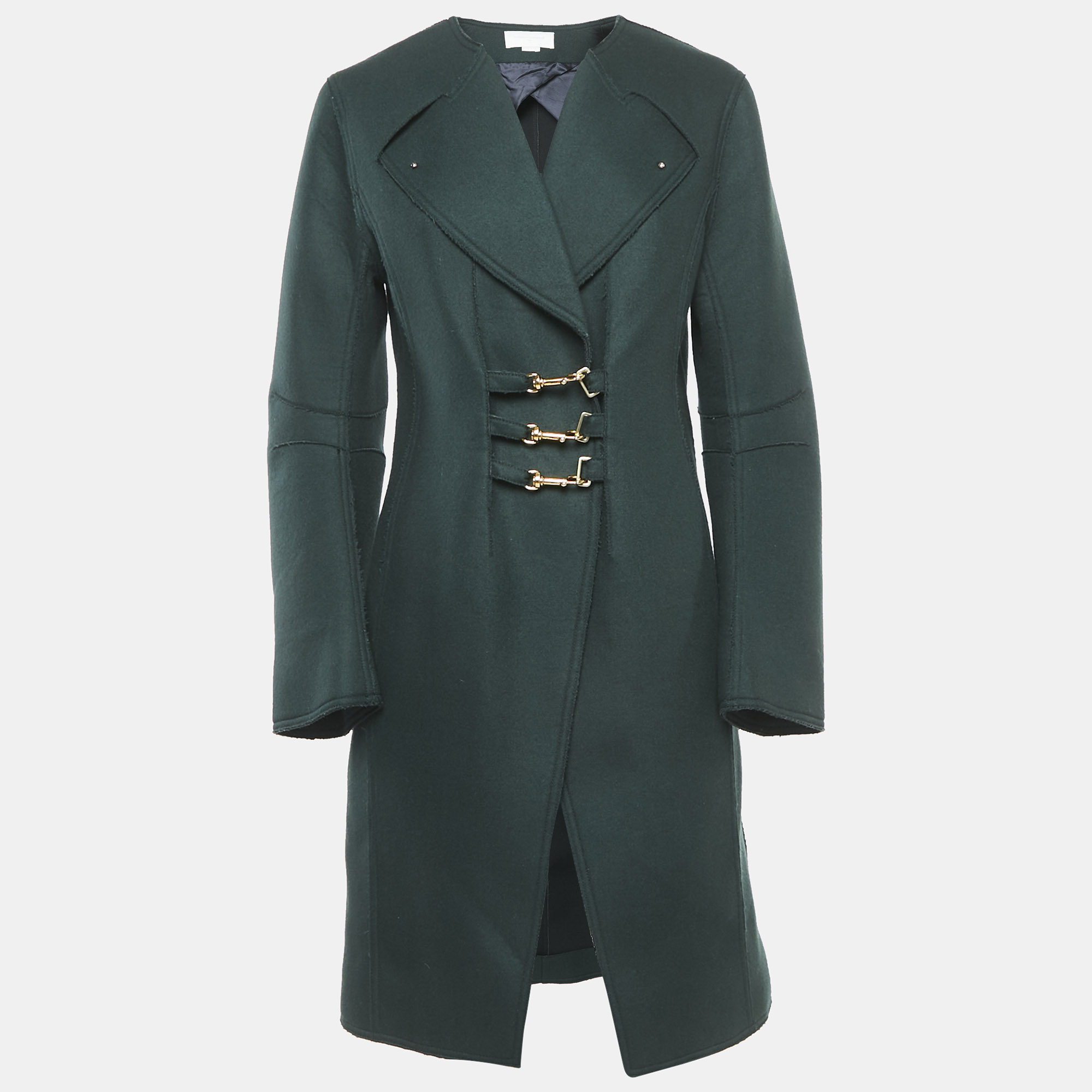 

Esteban Cortazar Green Felt Mid-Length Coat M