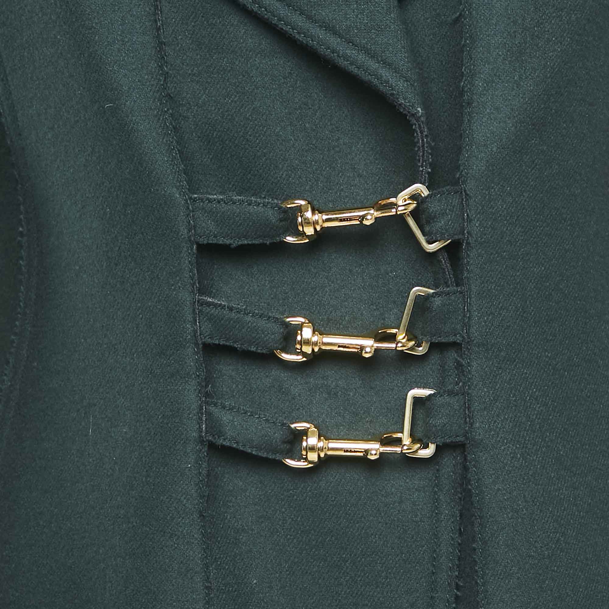 Esteban Cortazar Green Felt Mid-Length Coat M 