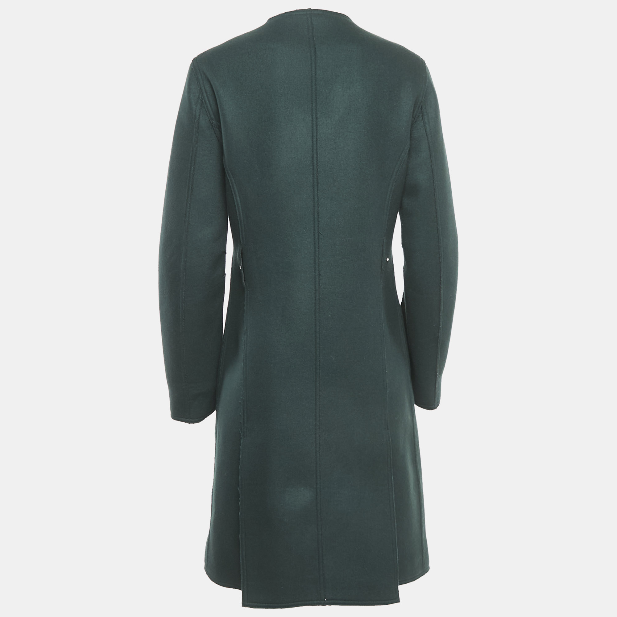 Esteban Cortazar Green Felt Mid-Length Coat M 