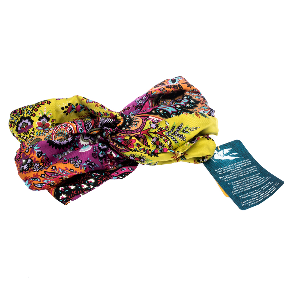 

Etro Multicolor Floral Print Silk Head Band
