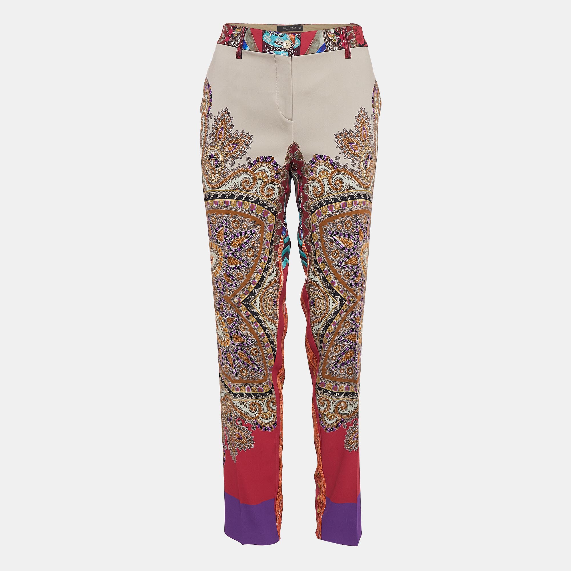 

Etro Multicolor Printed Crepe Trousers L