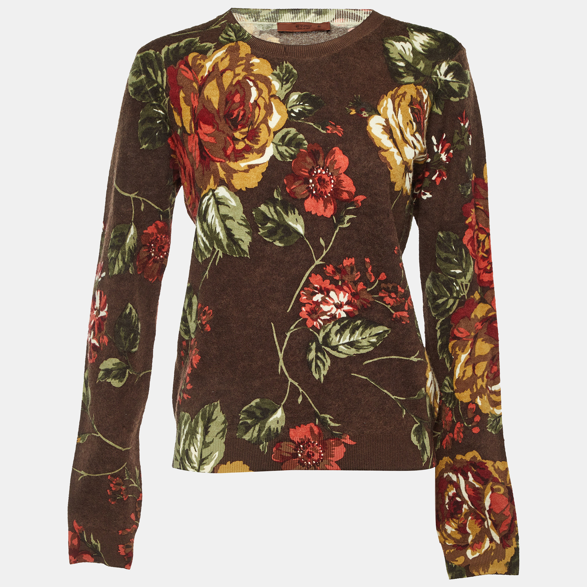 Pre-owned Etro Multicolor Printed Wool Sweater L