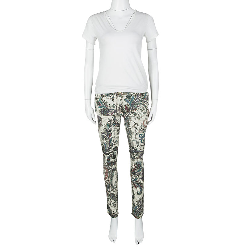 

Etro Multicolor Paisley Printed Slim Fit Denim Jeans