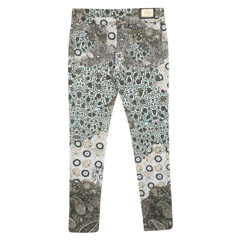 

Etro Multicolor Floral and Paisley Print Slim Fit Denim Jeans