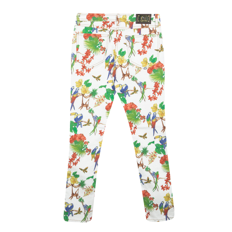 

Etro White Bird and Floral Print Skinny Jeans