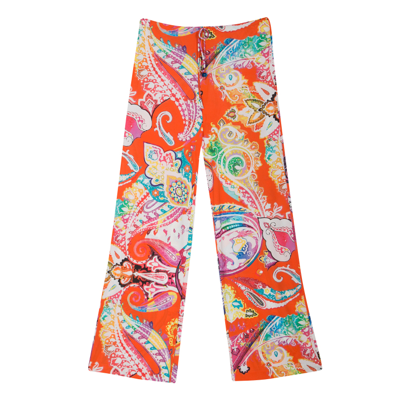 Pre Owned Etro Multicolor Printed Knit Elasticized Waist Pants XL