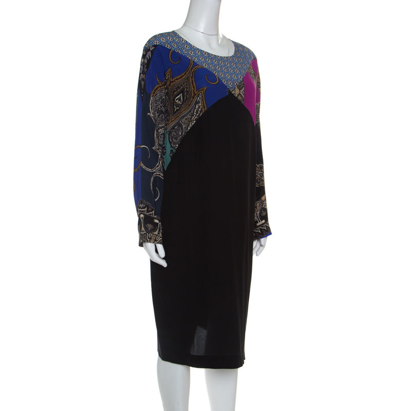 

Etro Multicolor Printed Silk Long Sleeve Dress
