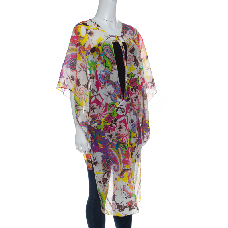 

Etro Multicolor Floral Printed Cotton Silk Kaftan Tunic