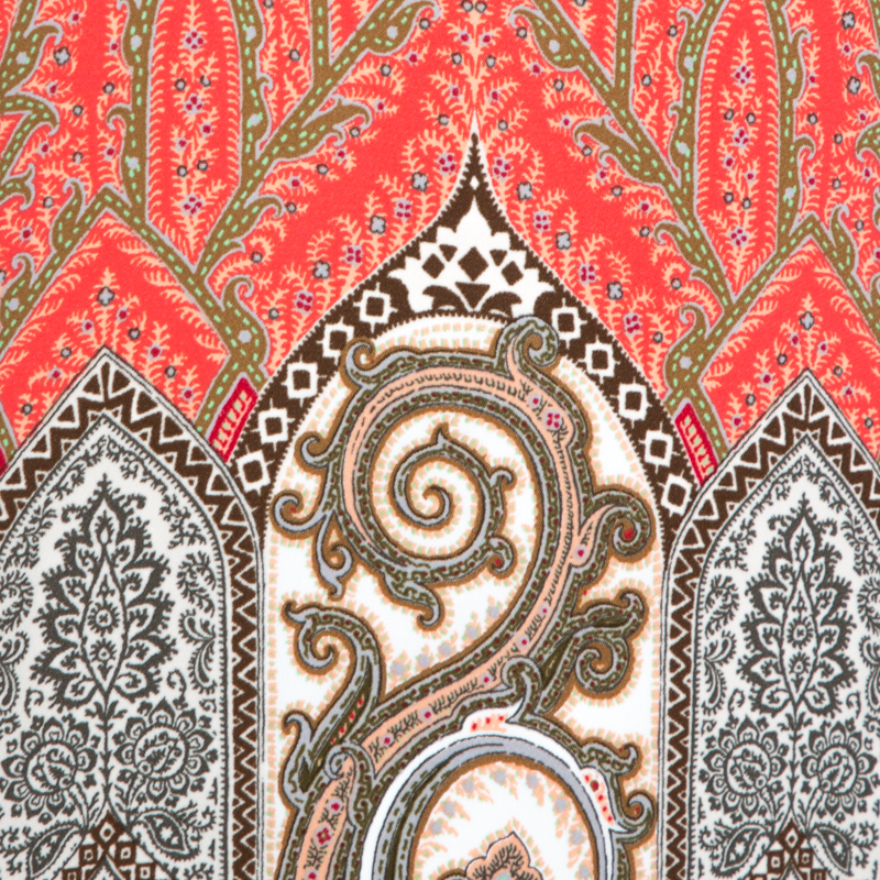 Etro Multicolor Paisley Print Stretch Crepe Shift Dress S