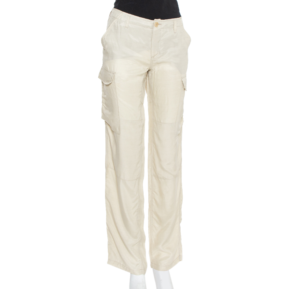 

Etro Beige Cupro Cargo Trousers