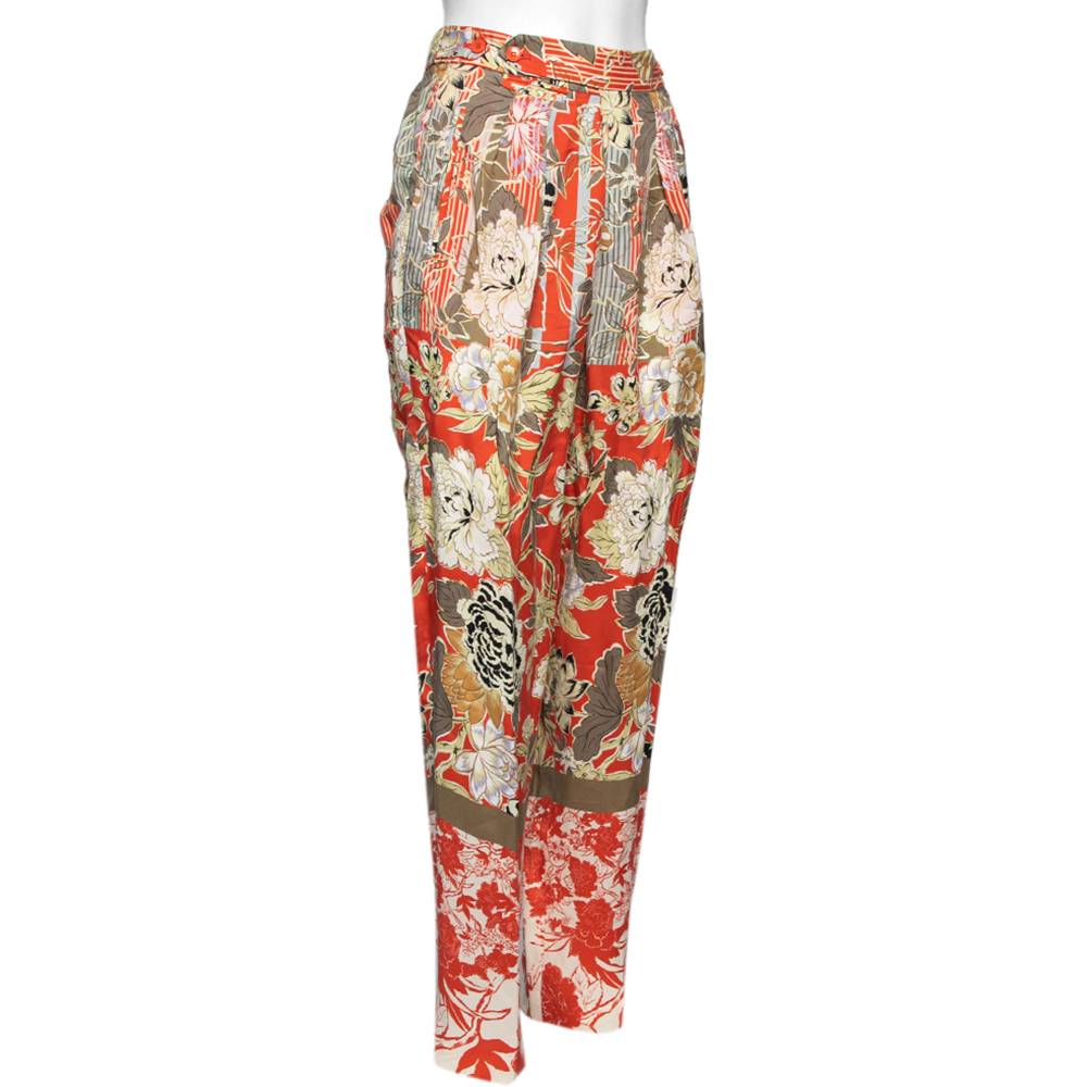 

Etro Multicolor Floral Print High Waist Trousers