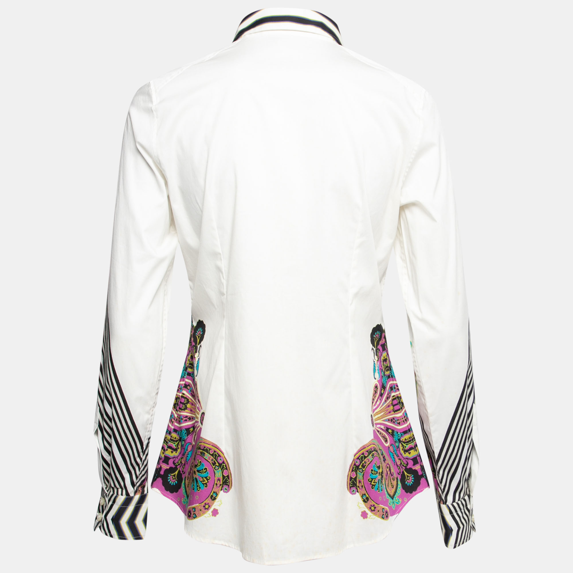 

Etro White Paisley Printed Cotton Button Front Shirt