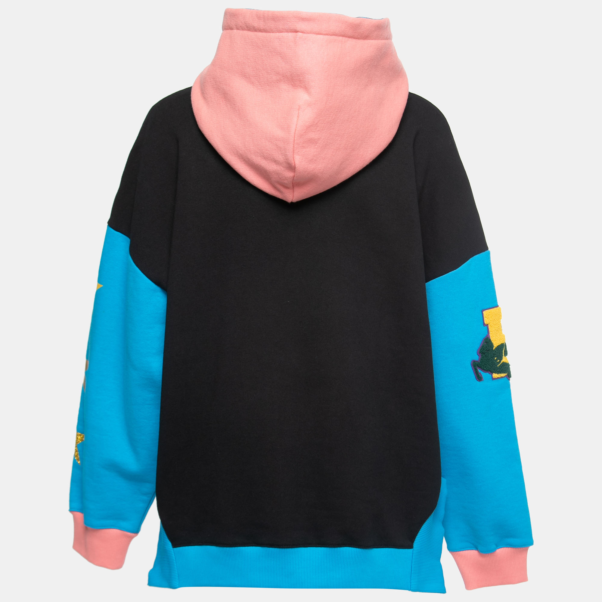 

Etro Color Block Cotton Logo Patch Oversized Hoodie, Multicolor