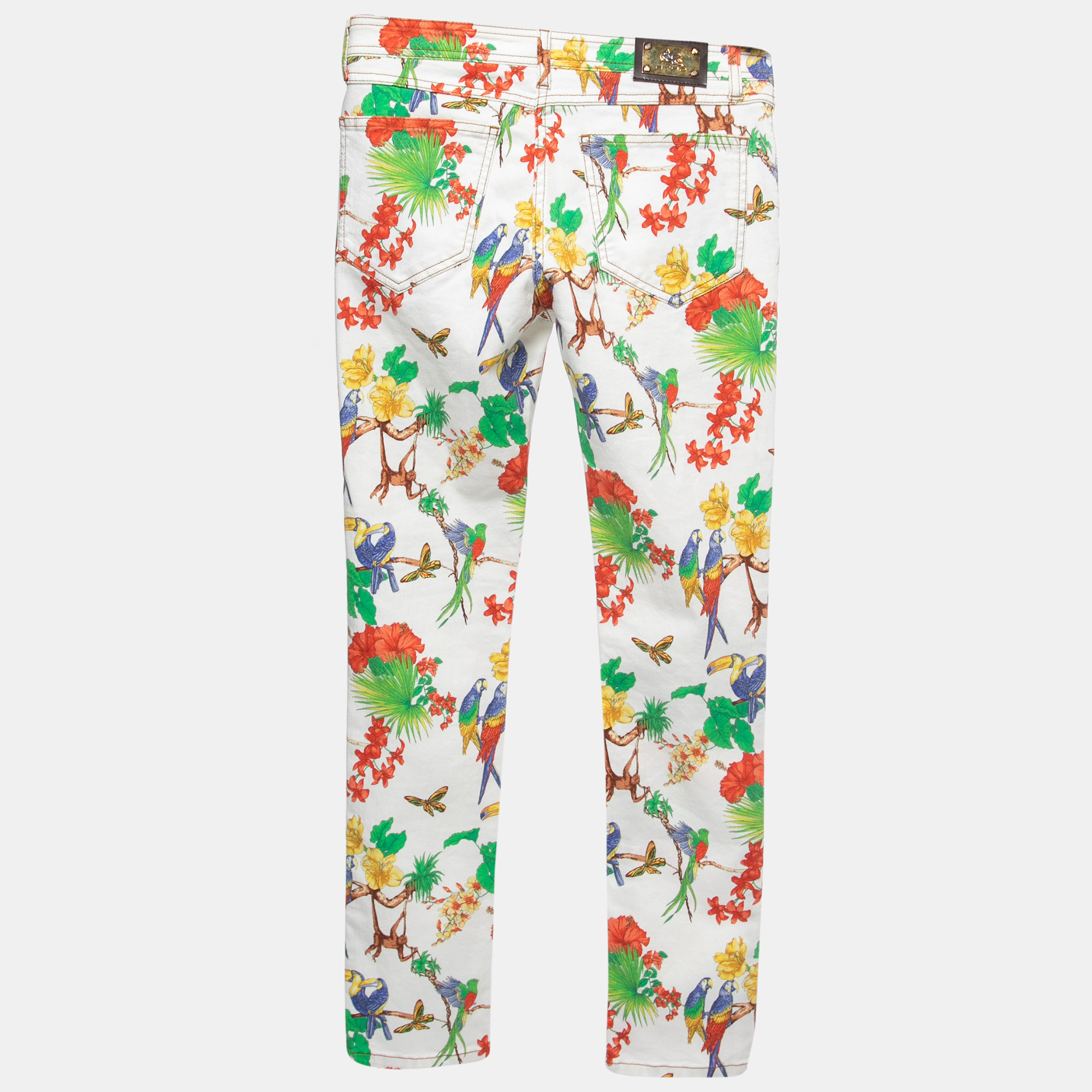 

Etro White Forest Printed Denim Skinny Jeans  Waist 28