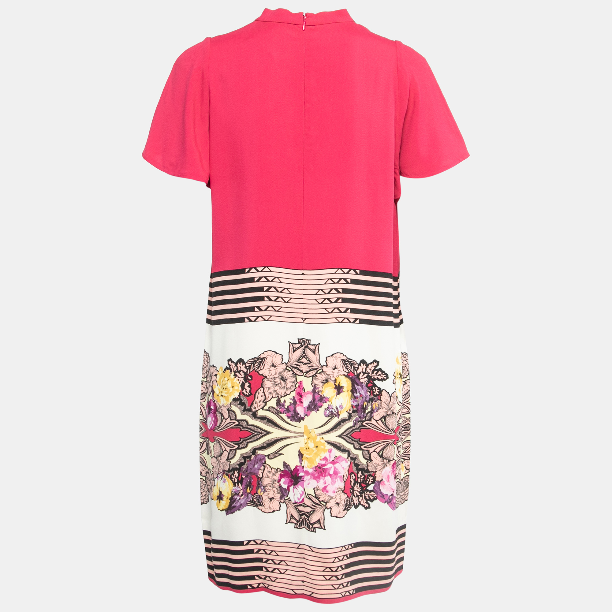 

Etro Pink Printed Crepe High Neck A-Line Short Dress