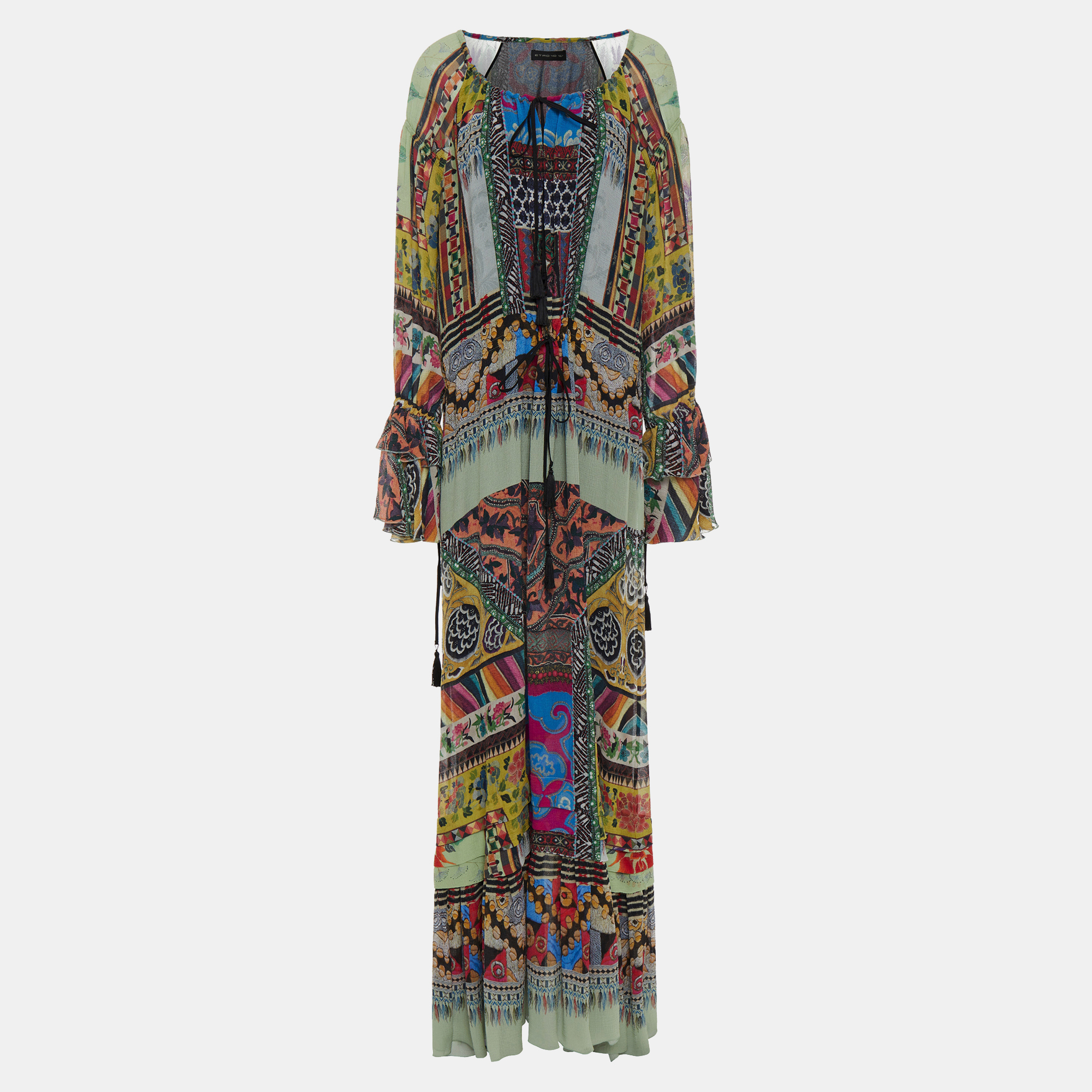 

Etro Multicolor Printed Silk Maxi Dress M (IT 42)