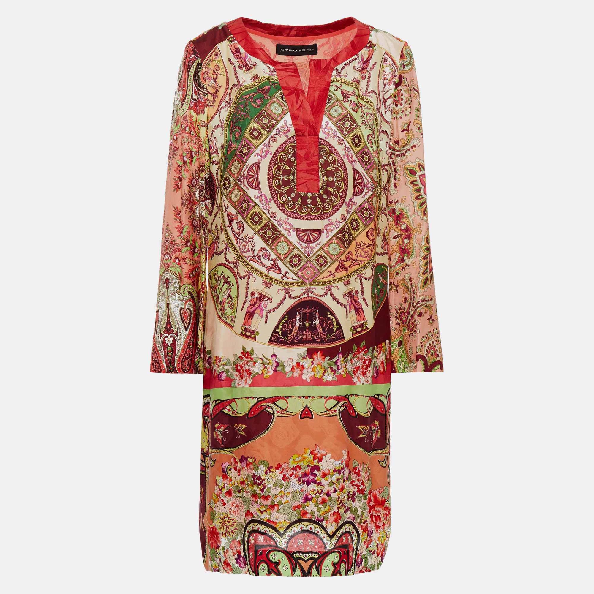 Pre-owned Etro Viscose Knee Length Dress 42 In Multicolor