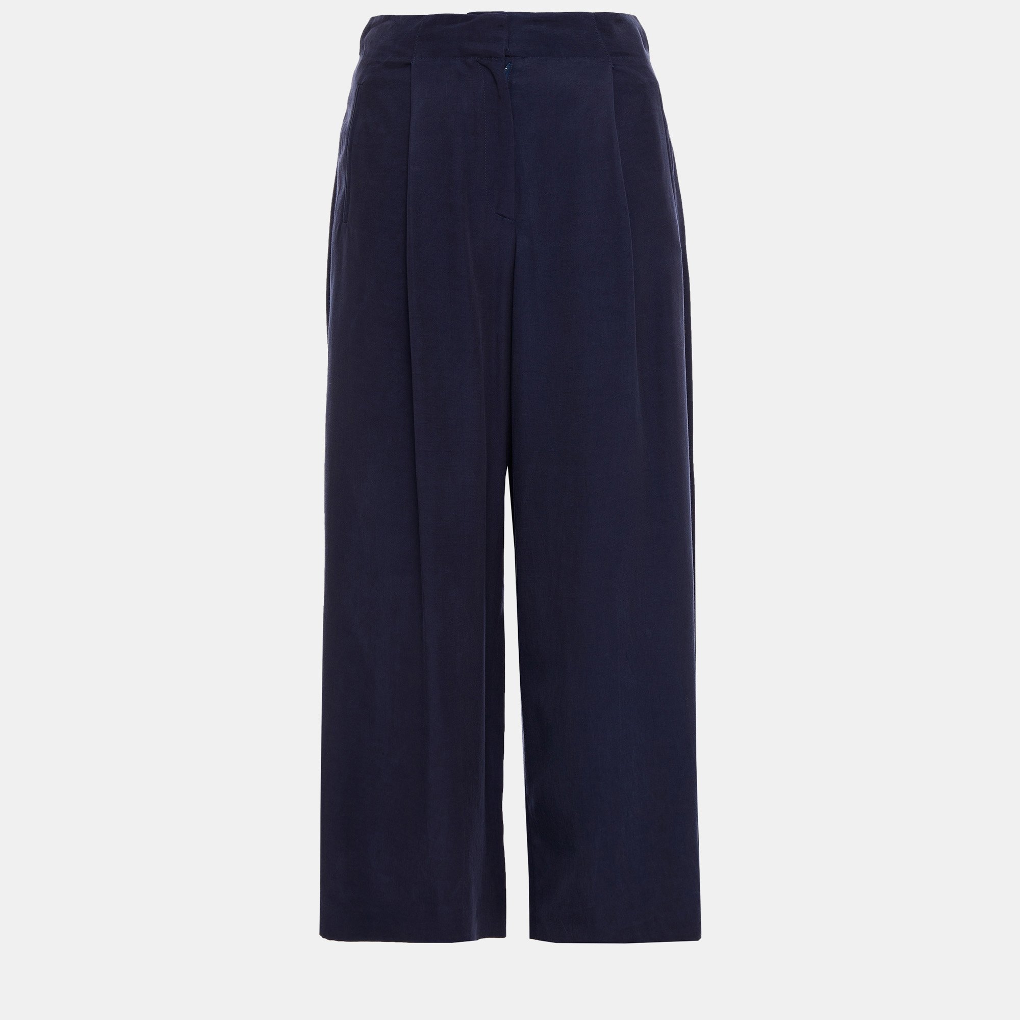 Pre-owned Etro Navy Blue Viscose Culottes S (it 38)