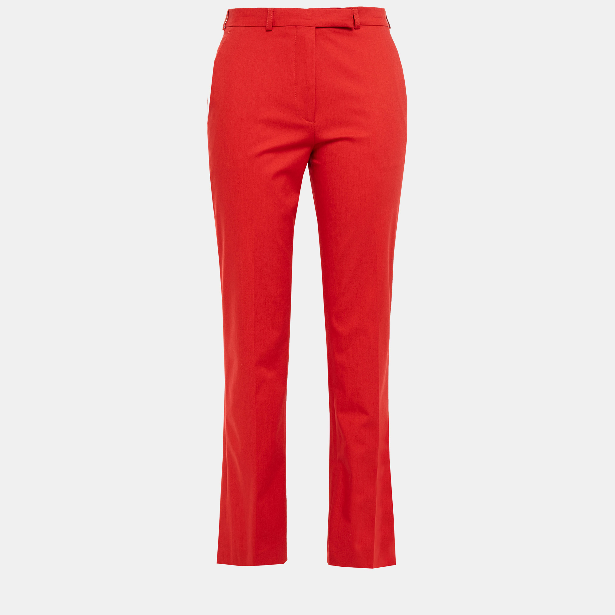 Pre-owned Etro Red Cotton Skinny Leg Pants M (it 44)