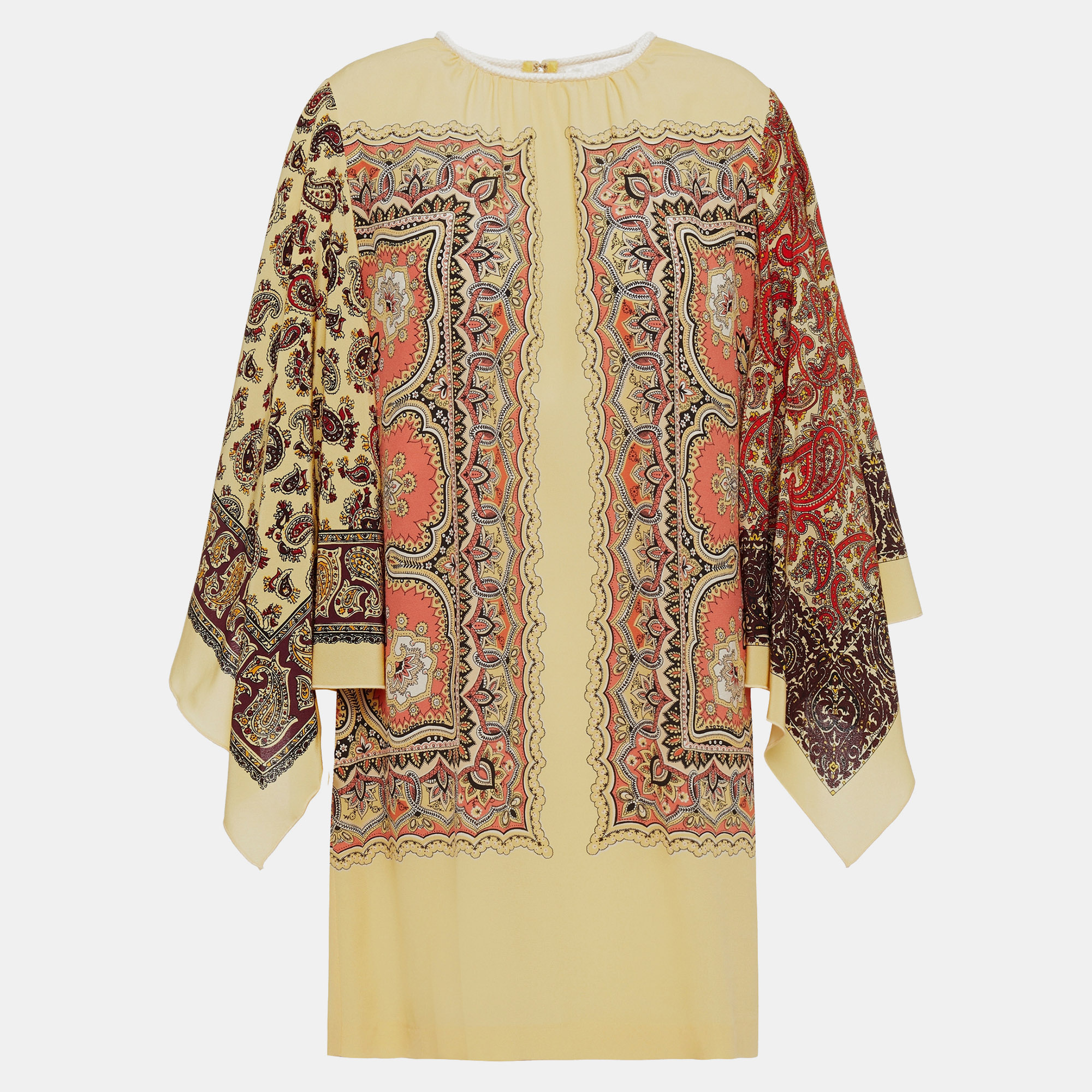 Pre-owned Etro Silk 3 Quarter Sleeves Top 46 In Yellow